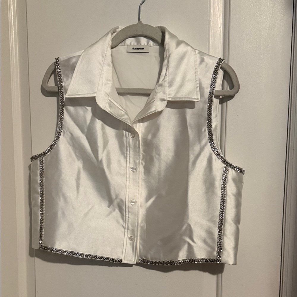 Sandro White Sleeveless Blouse - Picture 2 of 5